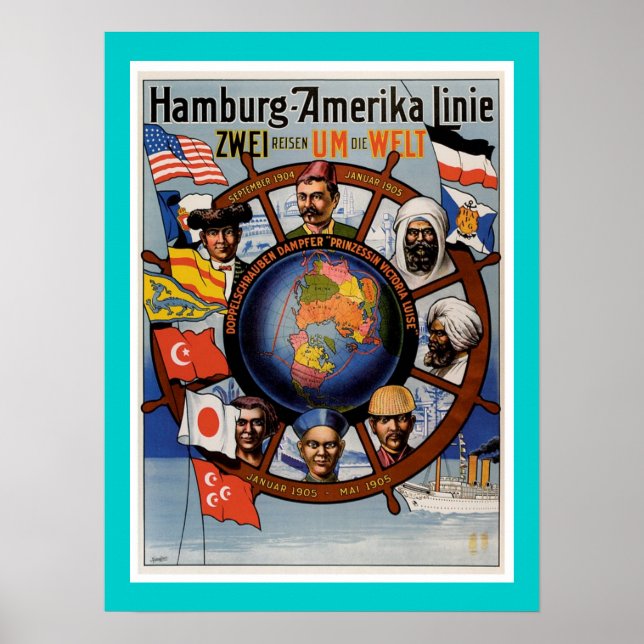 Hamburg American Line Poster (Framsidan)