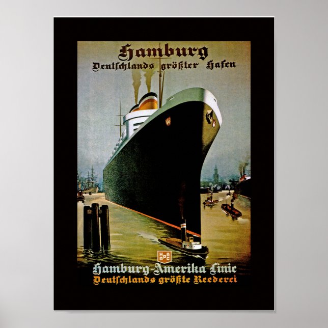Hamburg-Amerika Line Poster (Framsidan)