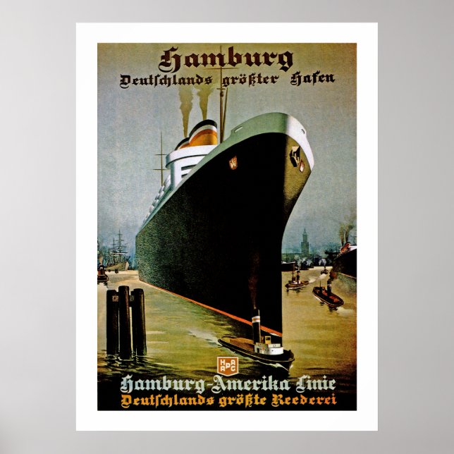 Hamburg-Amerika Line Poster (Framsidan)