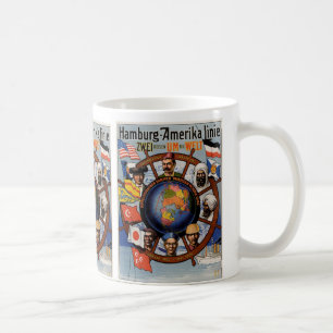 Hamburg Amerika Line Poster Kaffemugg