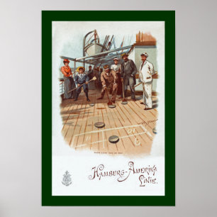 Hamburg-Amerika ~ SS Graf Waldersee ~Shuffleboard Poster
