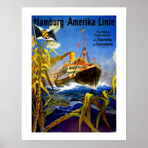 Hamburg Amerika till Sydamerika Poster