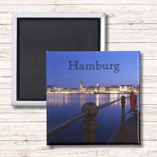 Hamburg Binnenalster blaue Stunde Magnet (Skapare uppladdad)