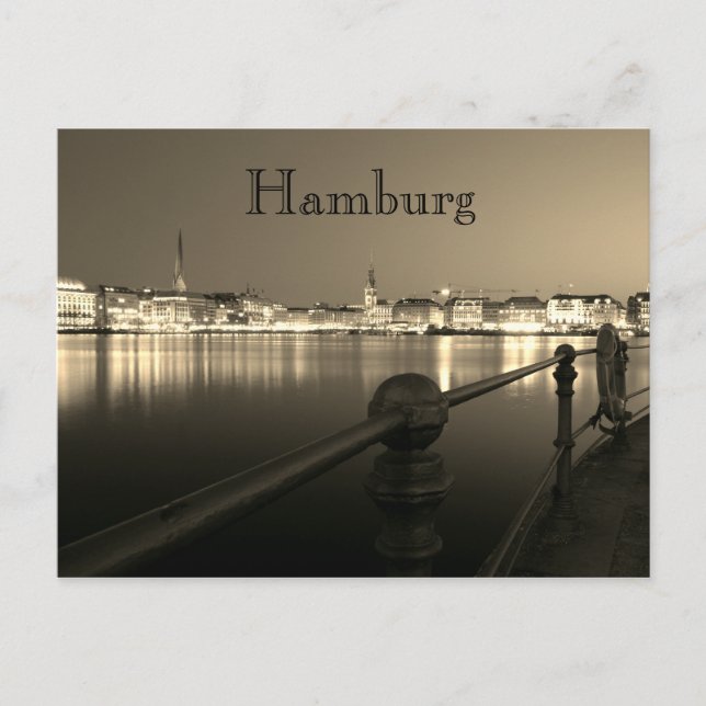 Hamburg Binnenalster Postkarte Vykort (Framsida)