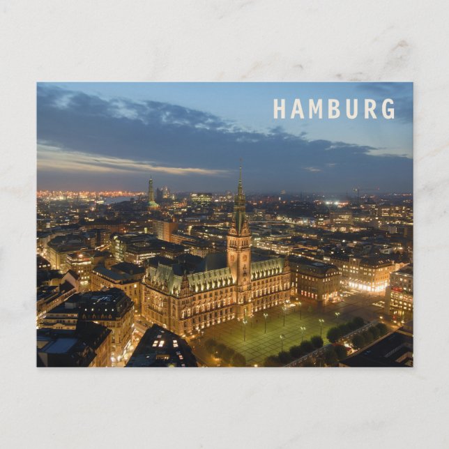 Hamburg By Night Vykort (Framsida)