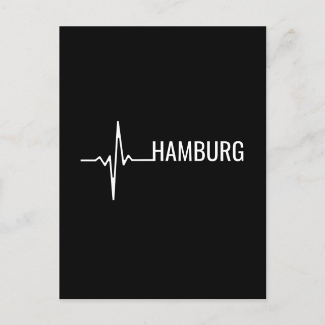 Hamburg City Heartslag Vykort (Framsida)
