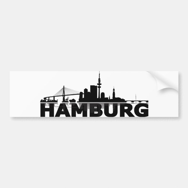 Hamburg City Skyline Autoaufkleber/Aufkleber Bildekal (Framsidan)