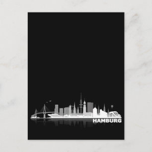 Hamburg City Skyline Postkarte Vykort