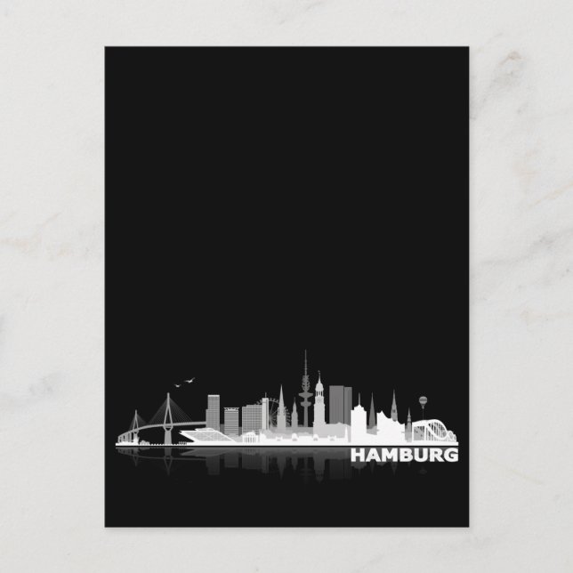 Hamburg City Skyline Postkarte Vykort (Framsida)