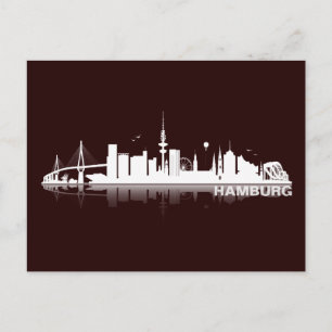 Hamburg City Skyline Postkarte Vykort