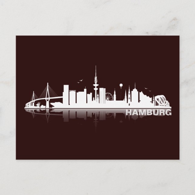 Hamburg City Skyline Postkarte Vykort (Framsida)