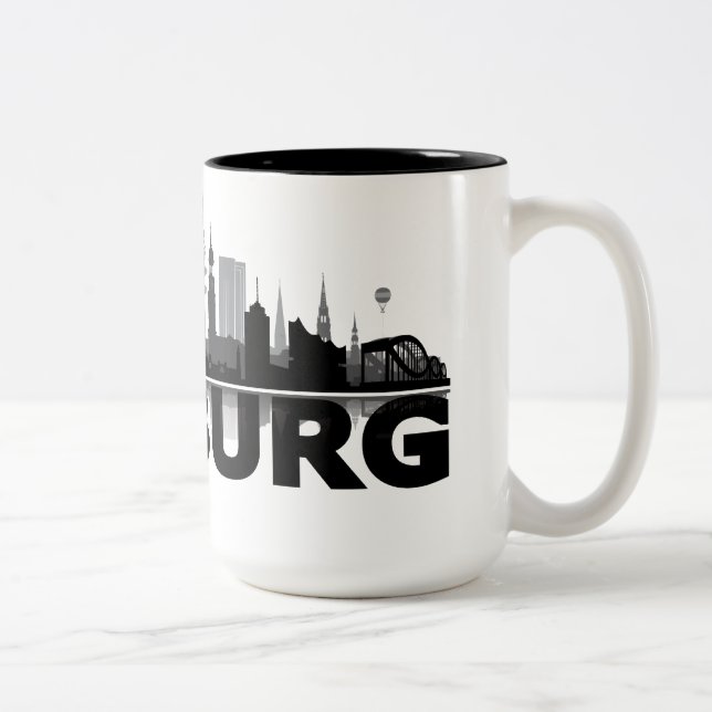 Hamburg City Skyline Tasse / Becher Två-Tonad Mugg (Höger)