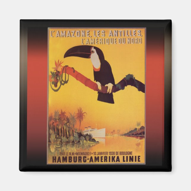 Hamburg Cruise Annons Vintage Magnet (Framsidan)