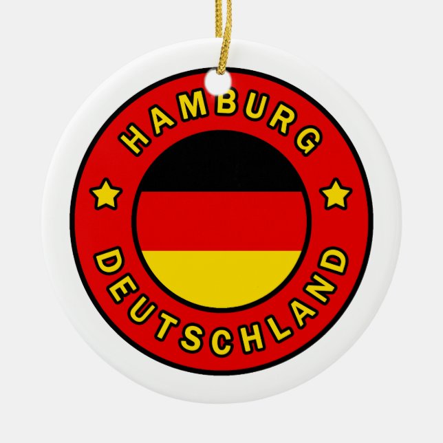 Hamburg Deutschland Julgransprydnad Keramik (Framsidan)