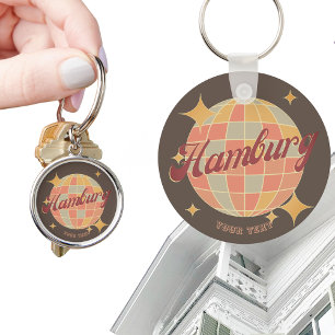 Hamburg Deutschland Retro Vintage Party Nyckelring