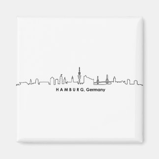 HAMBURG Elbe Tyskland City Skyline Silhouette Magnet