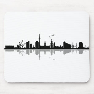 HAMBURG Elbe Tysklandare City Skyline Silhouette Musmatta