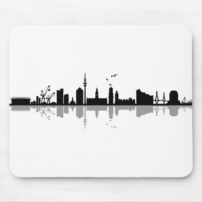 HAMBURG Elbe Tysklandare City Skyline Silhouette Musmatta (Framsidan)