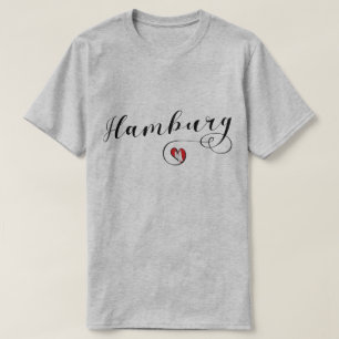 Hamburg Flagga In Heart, I Kärlek Hamburg T Shirt