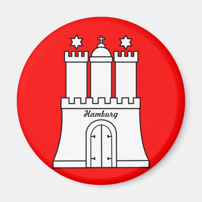 Hamburg-flagga Magnet (Framsidan)