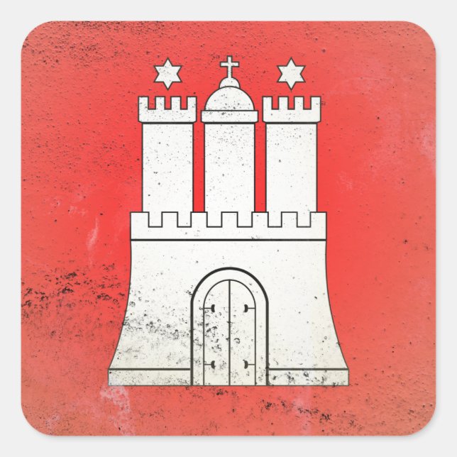 Hamburg Fyrkantigt Klistermärke (Framsida)