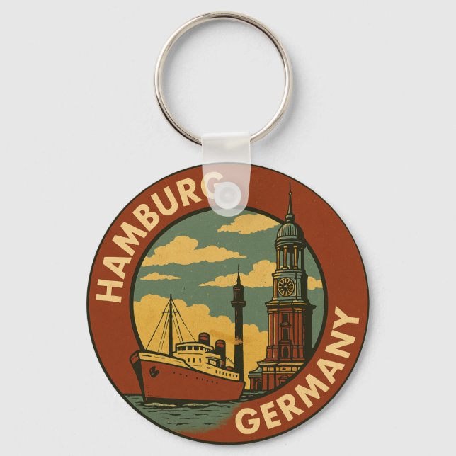 Hamburg German Port City Nyckelring (Framsida)