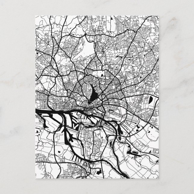 Hamburg Germany City Map Vykort (Framsida)