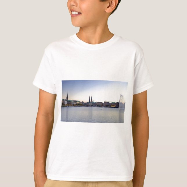 Hamburg Harbor Hafen Hamburger Deutschland Tee (Framsida)