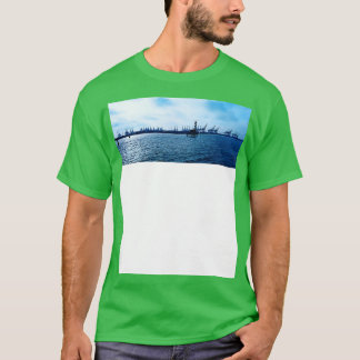 Hamburg Harbour med många kranfoto T Shirt