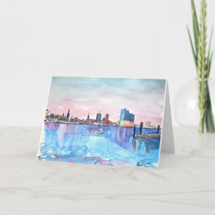 Hamburg Harbour Skyline och Elbe Philharmonic Hall Kort