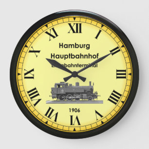 Hamburg Hbf Station ~ Tyskland ~ 1906 ~ Large Cloc Stor Klocka