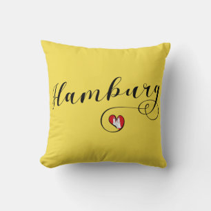Hamburg Heart Dekorativ kudde, Tyskland Kudde