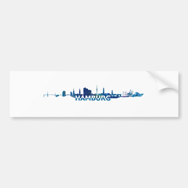 Hamburg horisontSilhouette Bildekal (Framsidan)