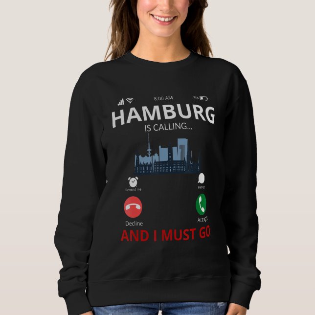 Hamburg Is Calling Germany Souvenir T Shirt (Framsida)