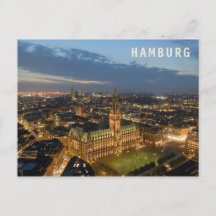 Hamburg Kväll vykort