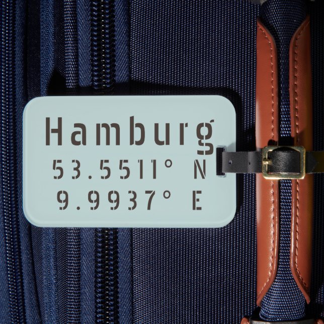 Hamburg Latitud Longitud Bagagebricka (Framsida Insitu 4)
