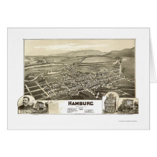 Hamburg panorama- karta för PA - 1889 Hälsningskort