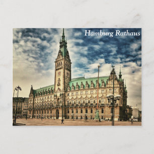 Hamburg Rathaus, Tyskland Vykort
