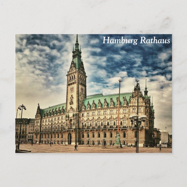 Hamburg Rathaus, Tyskland Vykort (Framsida)