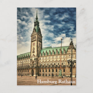 Hamburg Rathaus, Tyskland Vykort