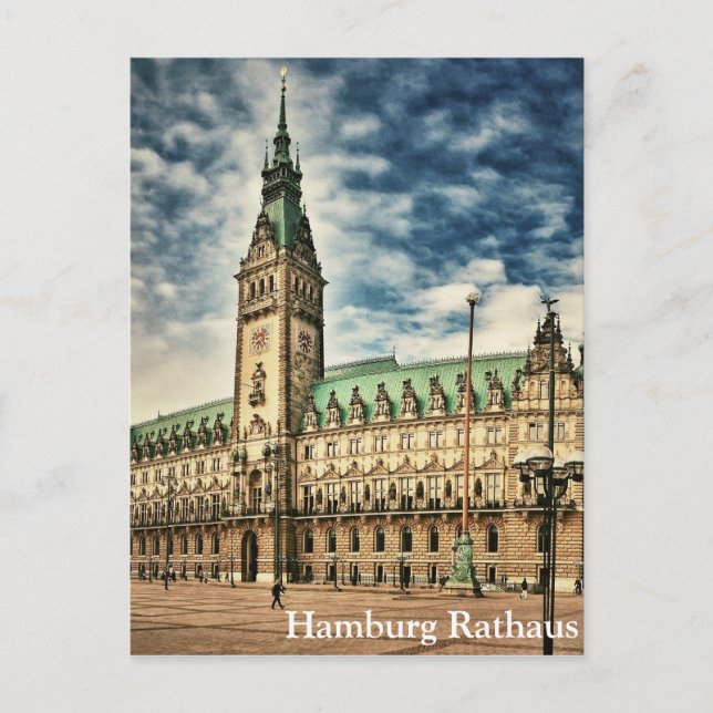 Hamburg Rathaus, Tyskland Vykort (Framsida)