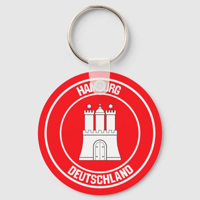 Hamburg Round Emblem Nyckelring (Framsida)