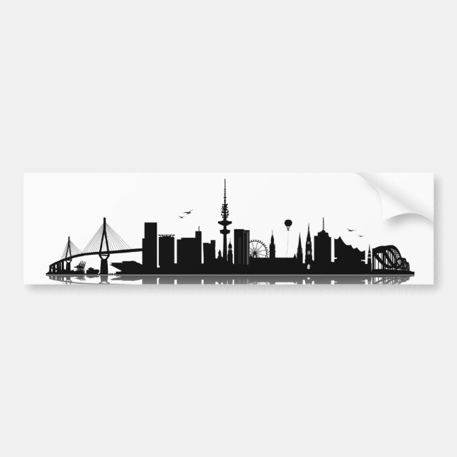 Hamburg Skyline Aufkleber Bildekal (Framsidan)