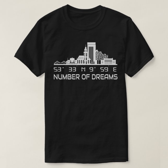 Hamburg Skyline GPS Coordinates City Dream City T Shirt (Design framsida)