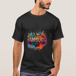 Hamburg Skyline Konst - Levande Hansestad Design T Shirt