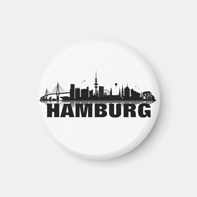 Hamburg Skyline Kühlschrank Magnet (Framsidan)