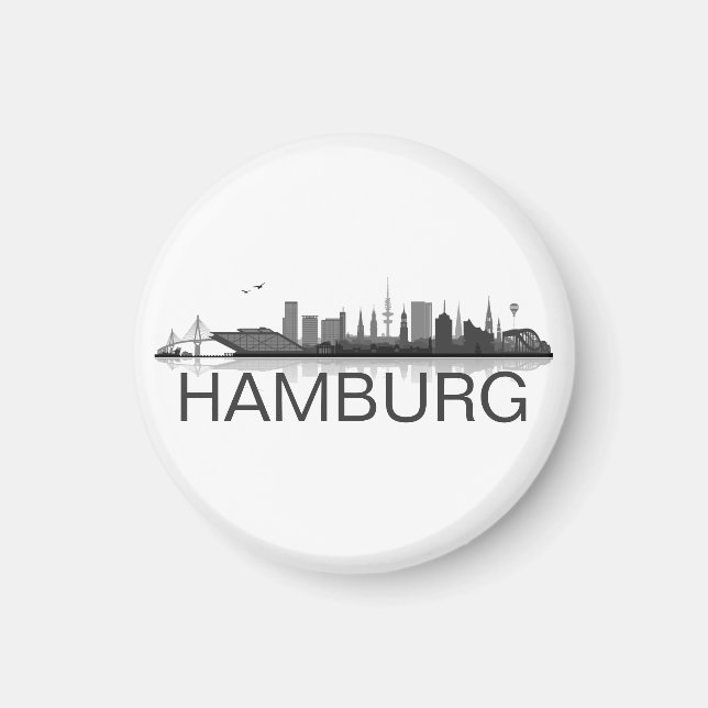 Hamburg Skyline Kühlschrank Magnet (Framsidan)