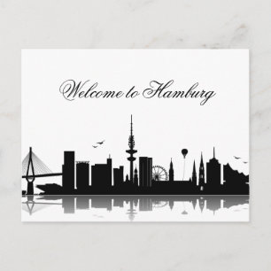 HAMBURG Skyline - Postkarte / Grußkarte Vykort
