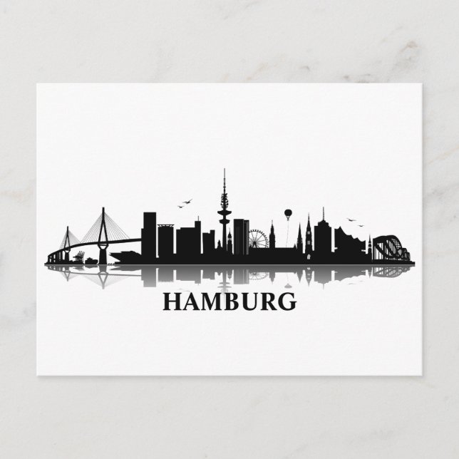 HAMBURG Skyline - Postkarte / Grußkarte Vykort (Framsida)