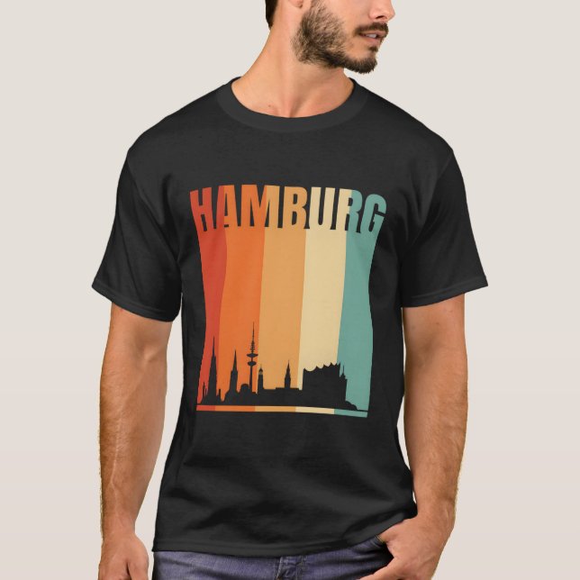 Hamburg Skyline T Shirt (Framsida)